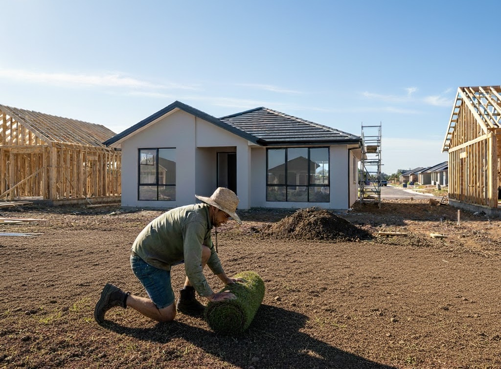 Professional turf laying and landscaping installation